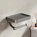 Nail-Free Aluminum Toilet Paper Holder – Wall Mounted Storage Shelf for Modern Bathrooms Noels Strive