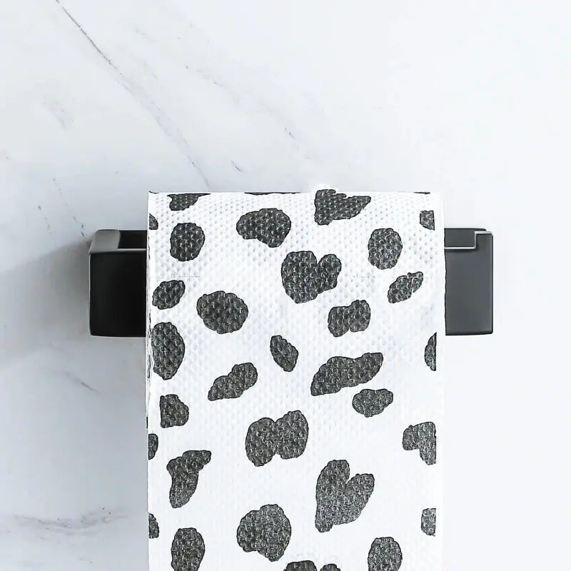 Self-Adhesive Black Matt Stainless Steel Toilet Paper Holder – Square No-Drill Tissue Rack Noels Strive