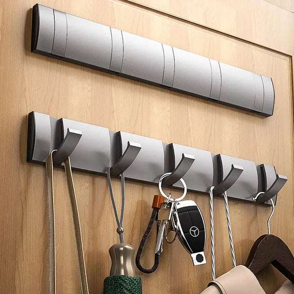 Modern Folding Door Hooks – Nail-Free Wall Rack for Towels, Coats & Kitchen Gear Noels Strive