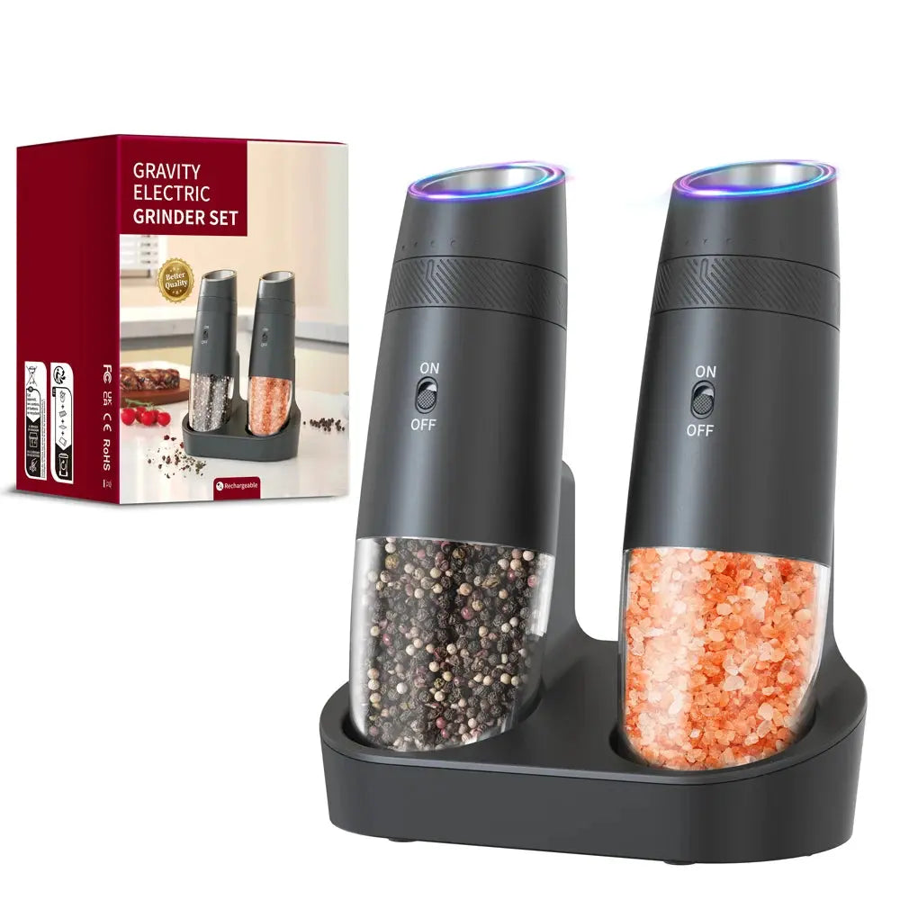 Rechargeable Automatic Pepper Grinder Set – Adjustable Spice Mill for Modern Kitchens Noels Strive