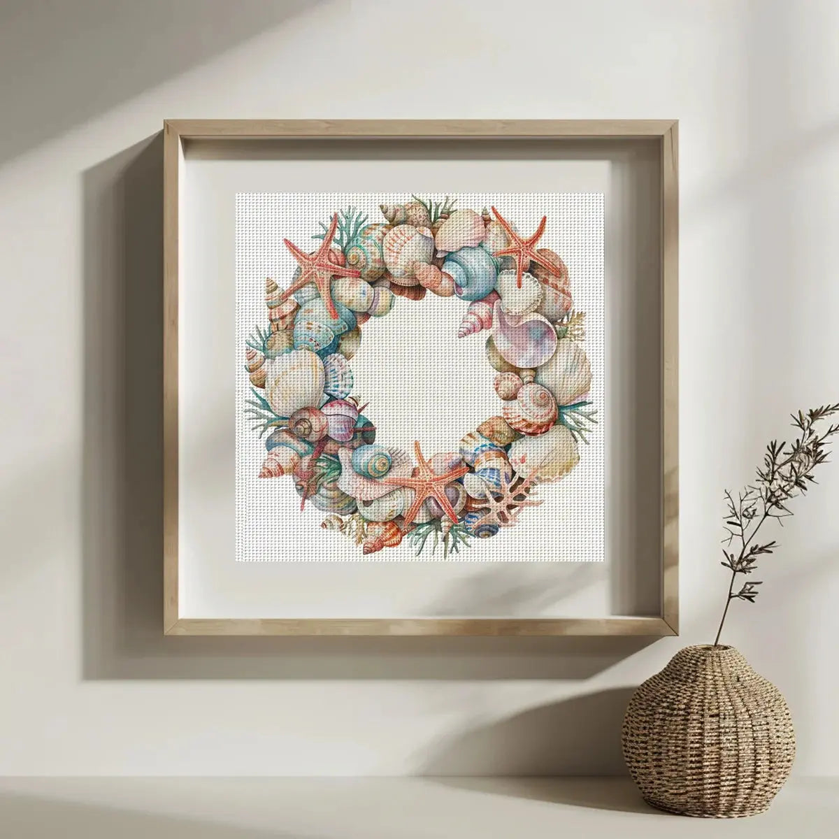 Handcrafted Garland Stamped Cross Stitch Kit – DIY Embroidery Set for Home Wall Decor Noels Strive