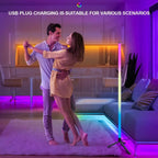 Smart APP Control Corner Floor Lamp – RGB Music Sync Standing Light for Living Room Noels Strive