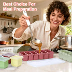 6-Piece Silicone Freezer Tray Set – BPA-Free 1/2 Cup Food Storage Molds with Lids Noels Strive