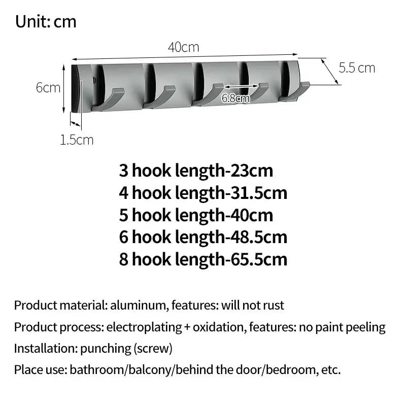 Modern Folding Door Hooks – Nail-Free Wall Rack for Towels, Coats & Kitchen Gear Noels Strive